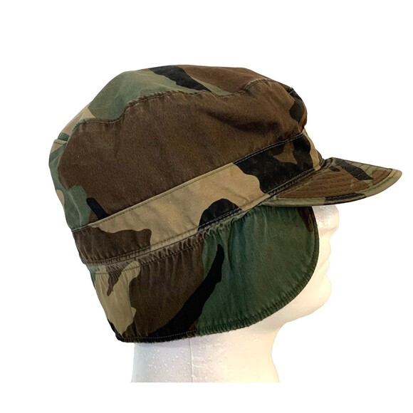 Military Woodland Combat Camouflage Winter Ear Flap Cap Size 7.5 Hunting Hiking - Picture 1 of 7
